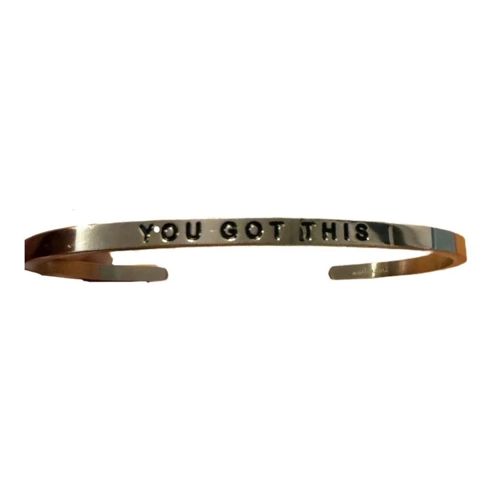 You Got This Mantra Bracelet From Mantraband OS Cuff Bangle Silver Engraved - Picture 1 of 4